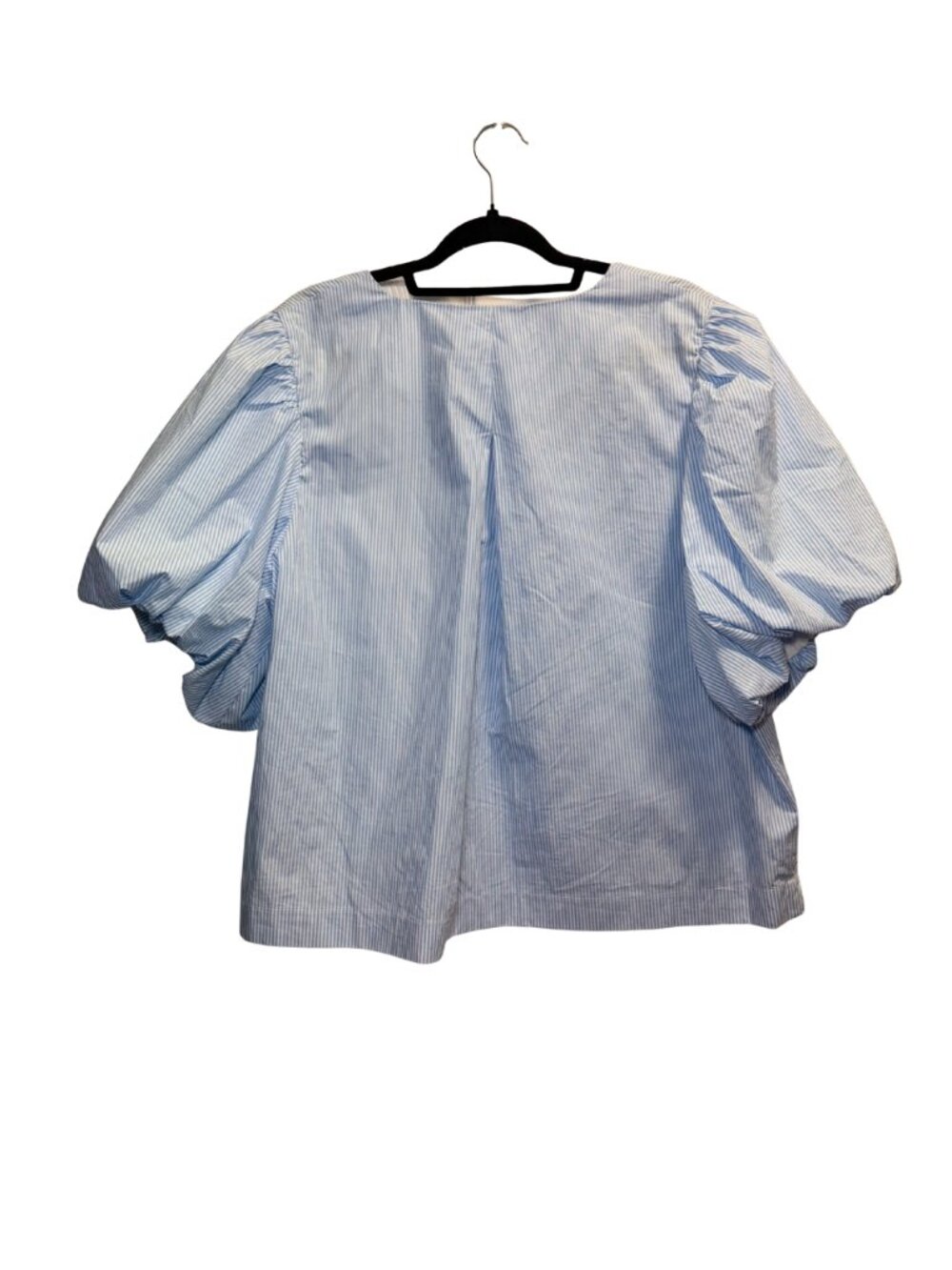 Kate Spade Blue White Striped Bow Puff Sleeve Blouse XXL - Picture 2 of 5